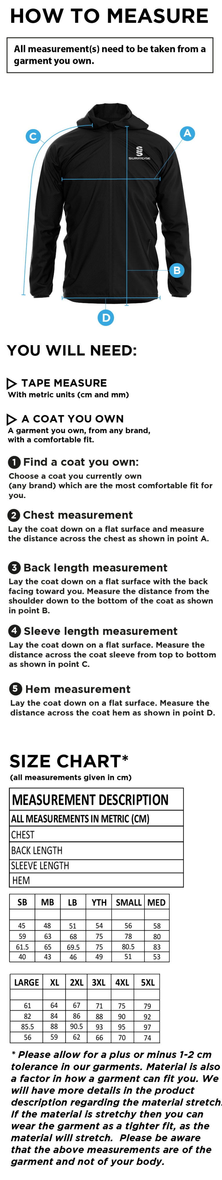 Motor Sport Dual Full Zip Training Jacket : Black - Size Guide