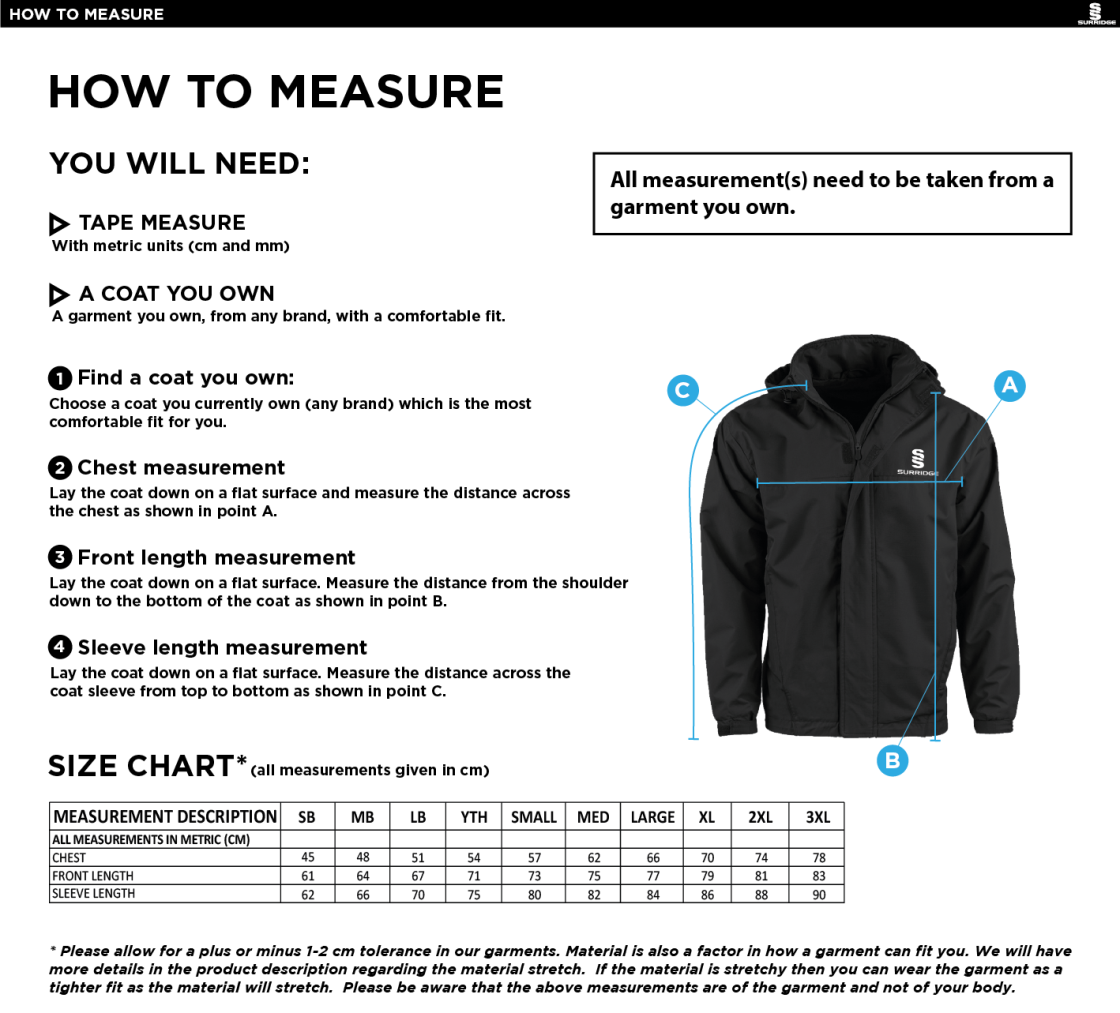 Skydiving - Dual Fleece Lined Jacket - Women's - Size Guide