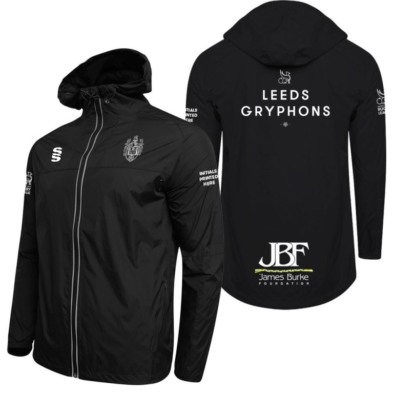 Rugby League Dual Full Zip Training Jacket : Black